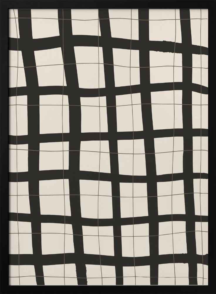 Poster - Black Grid dark wood poster frame