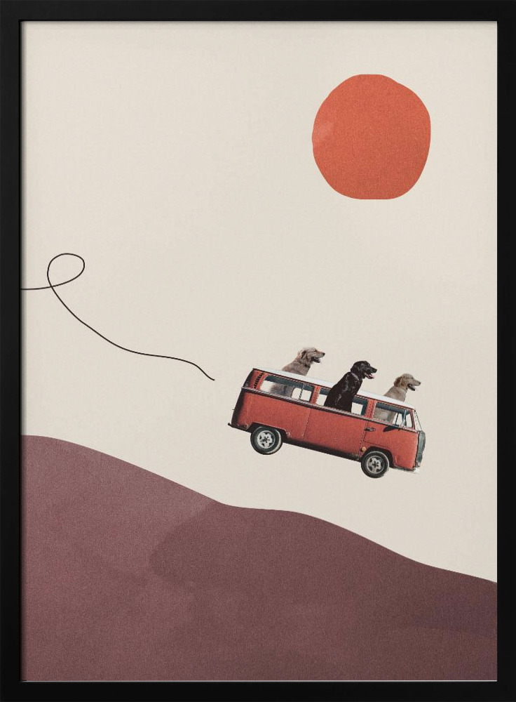 Poster - Adventure gang dark wood poster frame