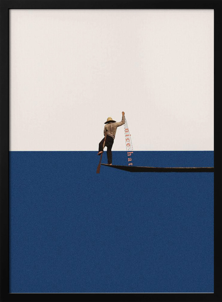 Poster - Fishing for compliments dark wood poster frame