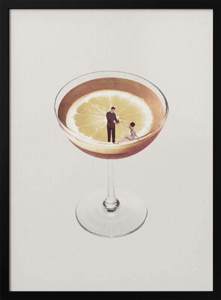 Poster - My drink needs a drink posterframe van donker hout