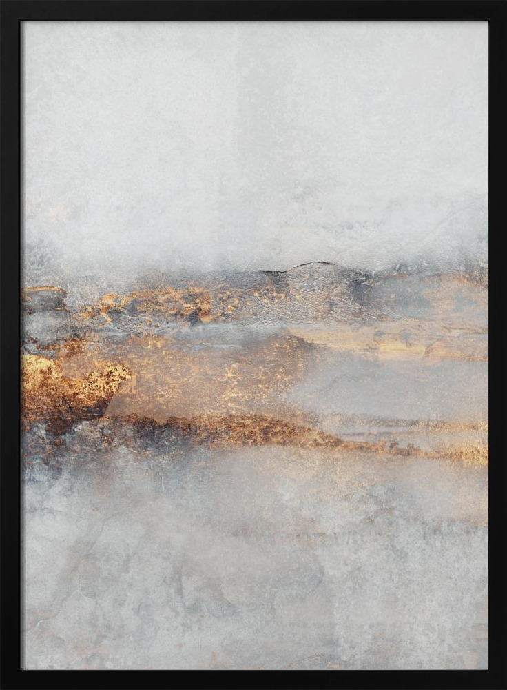 Poster - Fog posterframe van donker hout