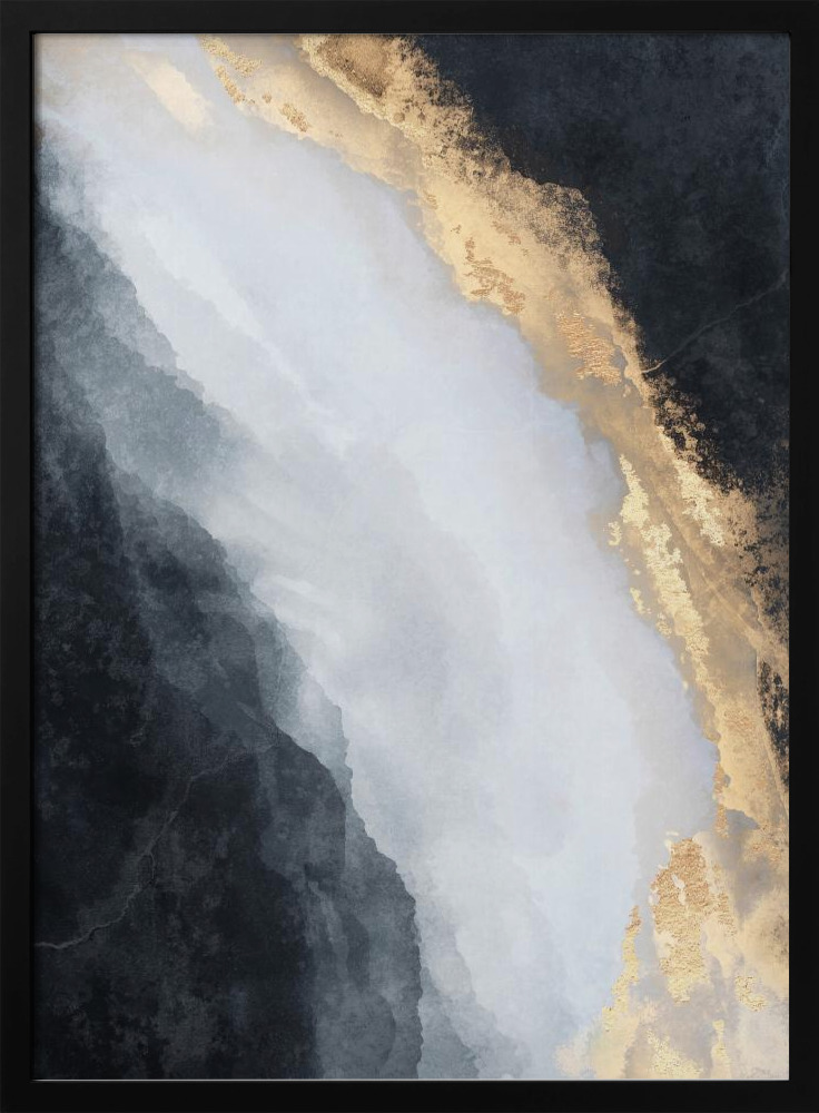 Poster - Stream posterframe van donker hout