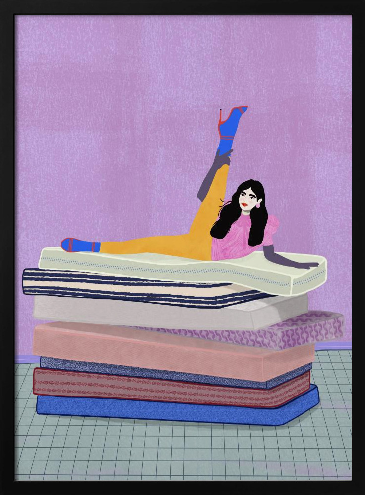 Póster - Raise your leg up to your head dark wood poster frame