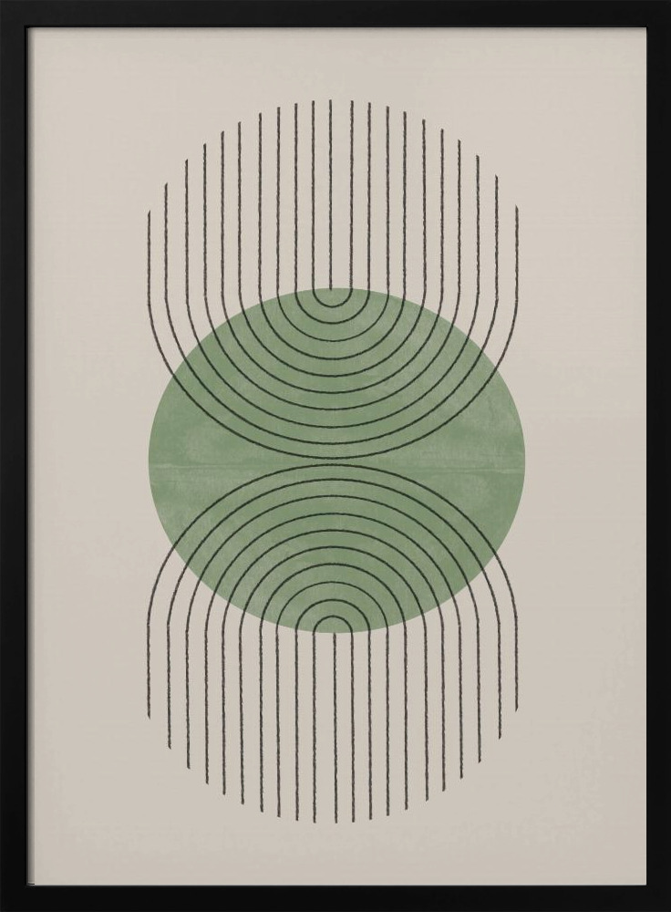 Poster - Perfect Point Green dark wood poster frame