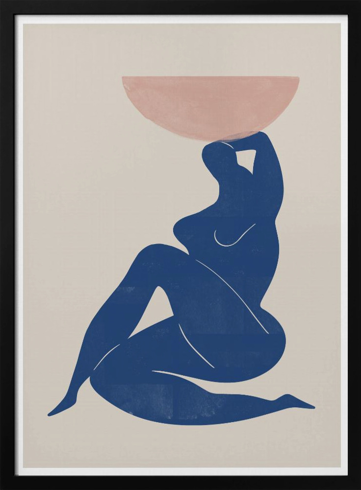 Poster - Vase and Woman dark wood poster frame
