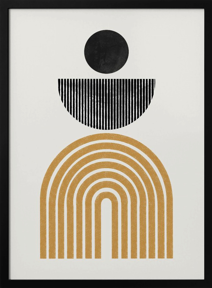 Poster - Midcentury Composition dark wood poster frame