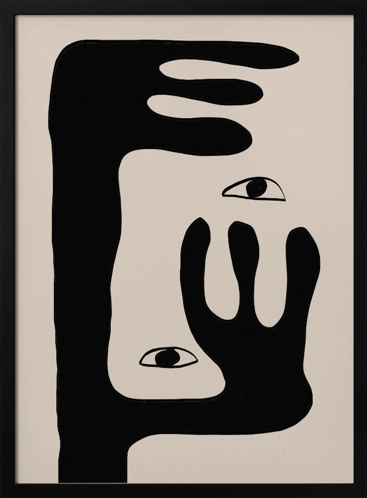 Poster - Abstract Face No2. dark wood poster frame