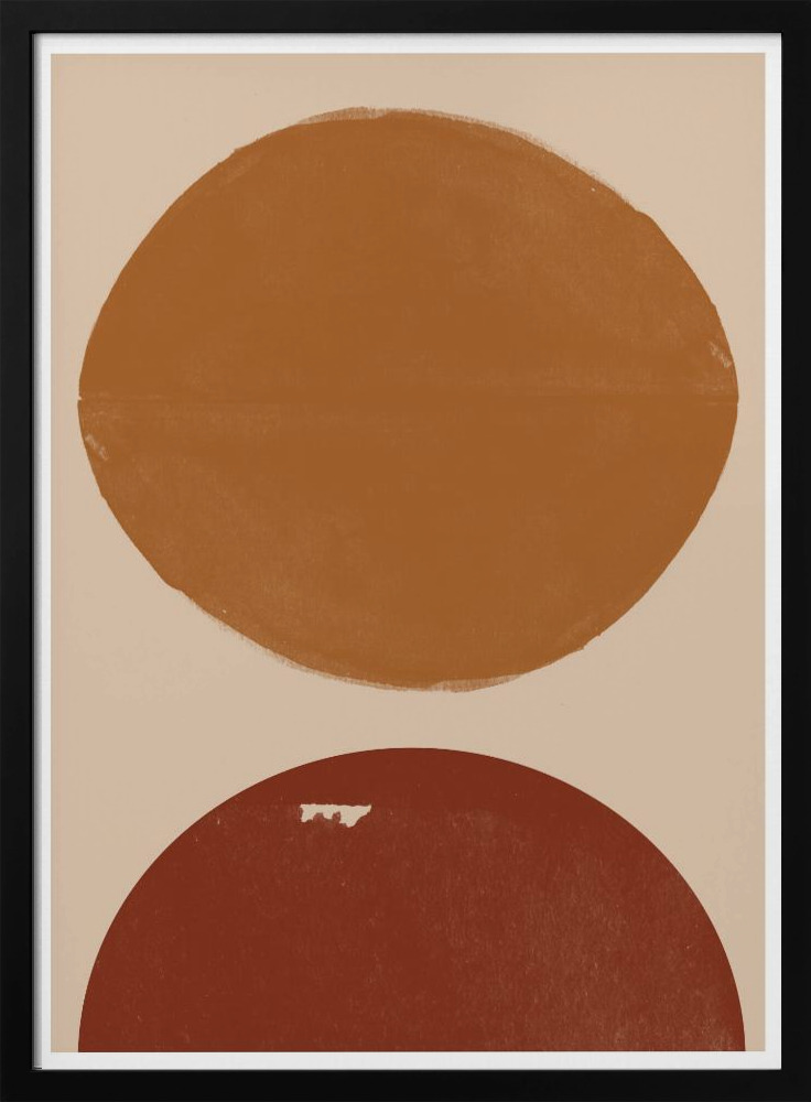 Poster - Burn Orange Composition dark wood poster frame