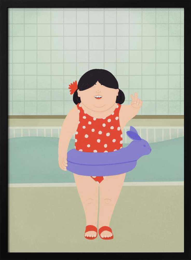 Poster - Swimming Lessons dark wood poster frame