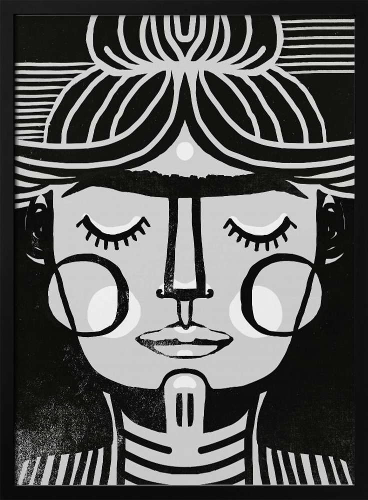 Poster - Dreaming Frida dark wood poster frame