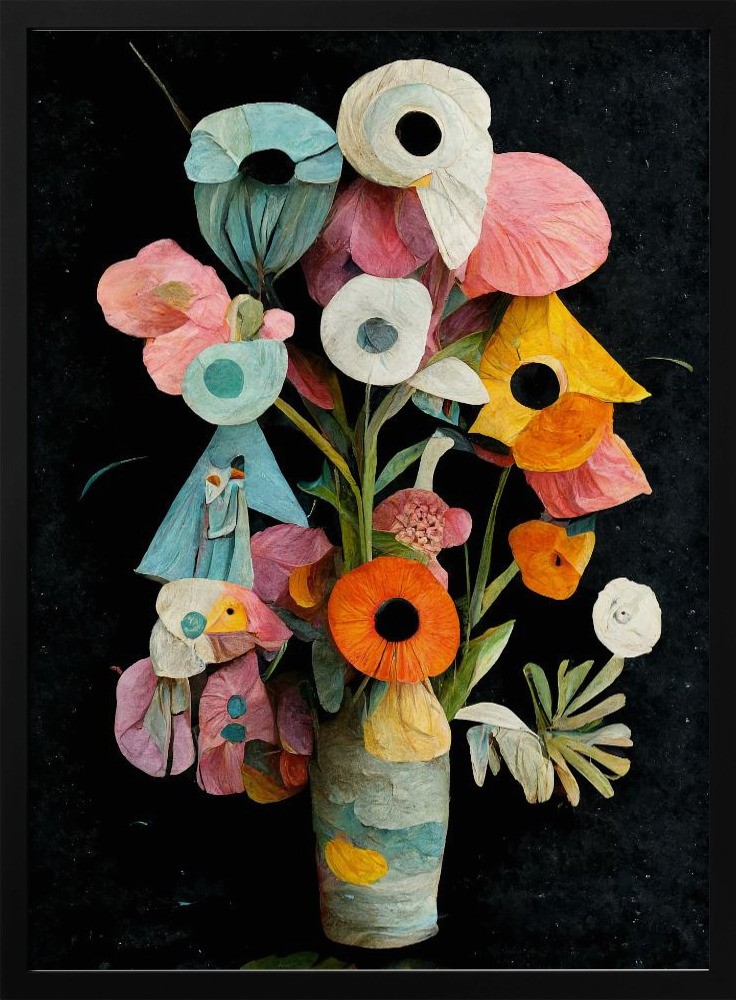 Poster - Les Fleurs dark wood poster frame