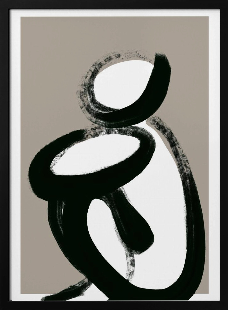 Poster - Sit And Wait dark wood poster frame