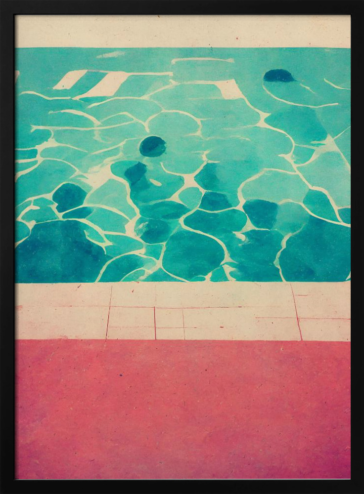 Poster - Swimming Pool dark wood poster frame