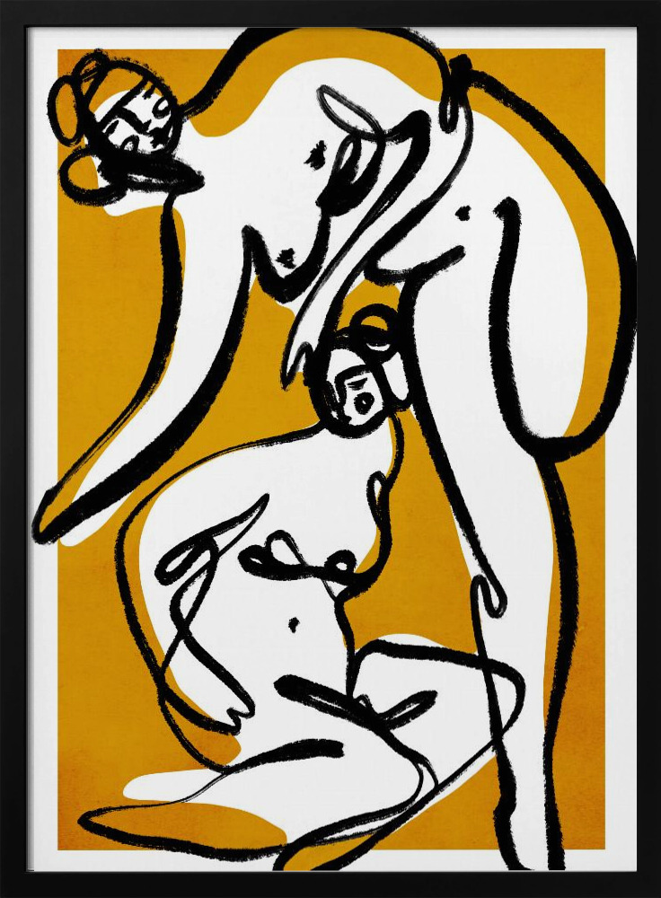 Poster The Female Dancers - Affisch posterram i mörkt trä