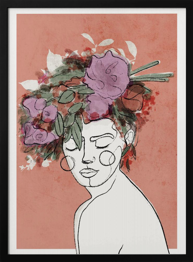 Poster - The Scent Of Flowers dark wood poster frame