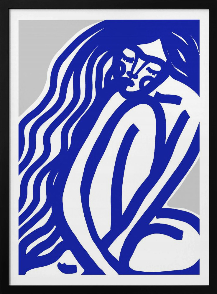 Poster - The Silence (Blue) dark wood poster frame