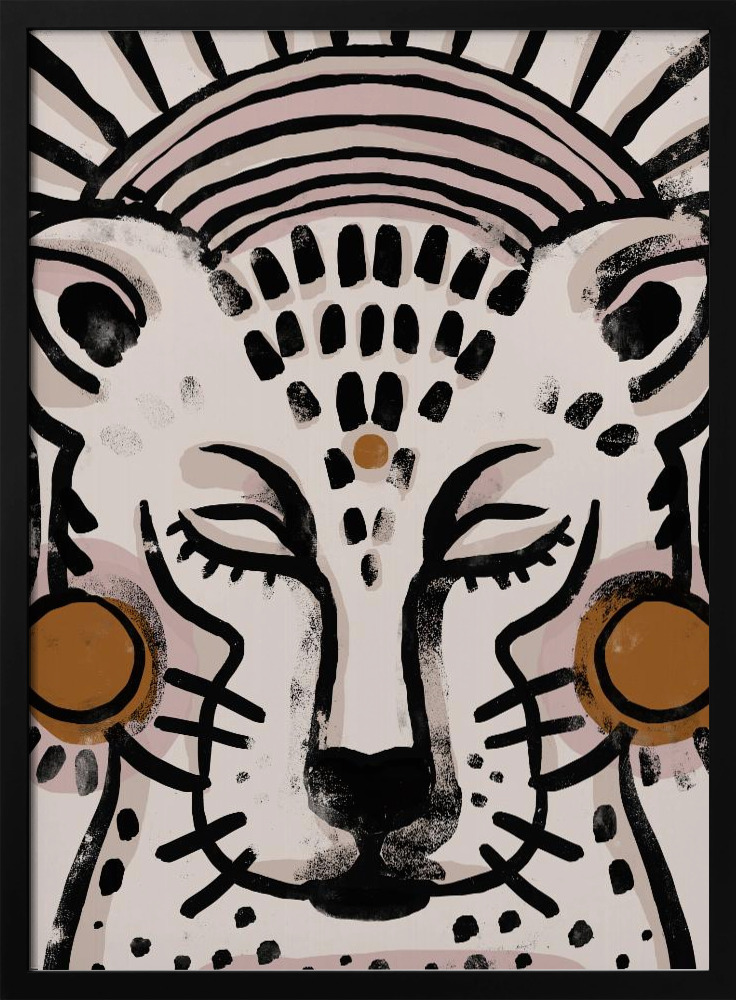 Juliste - Tiger (Light Version) tumma puu julisteen kehys