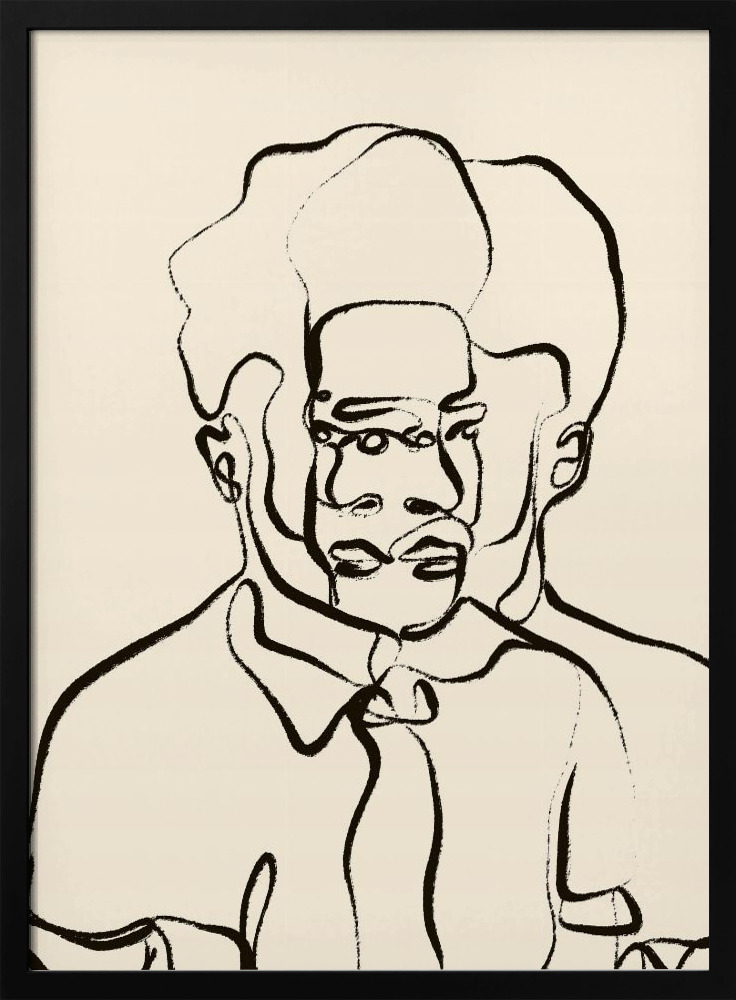 Poster - The Past And The Future posterrahmen aus dunklem Holz