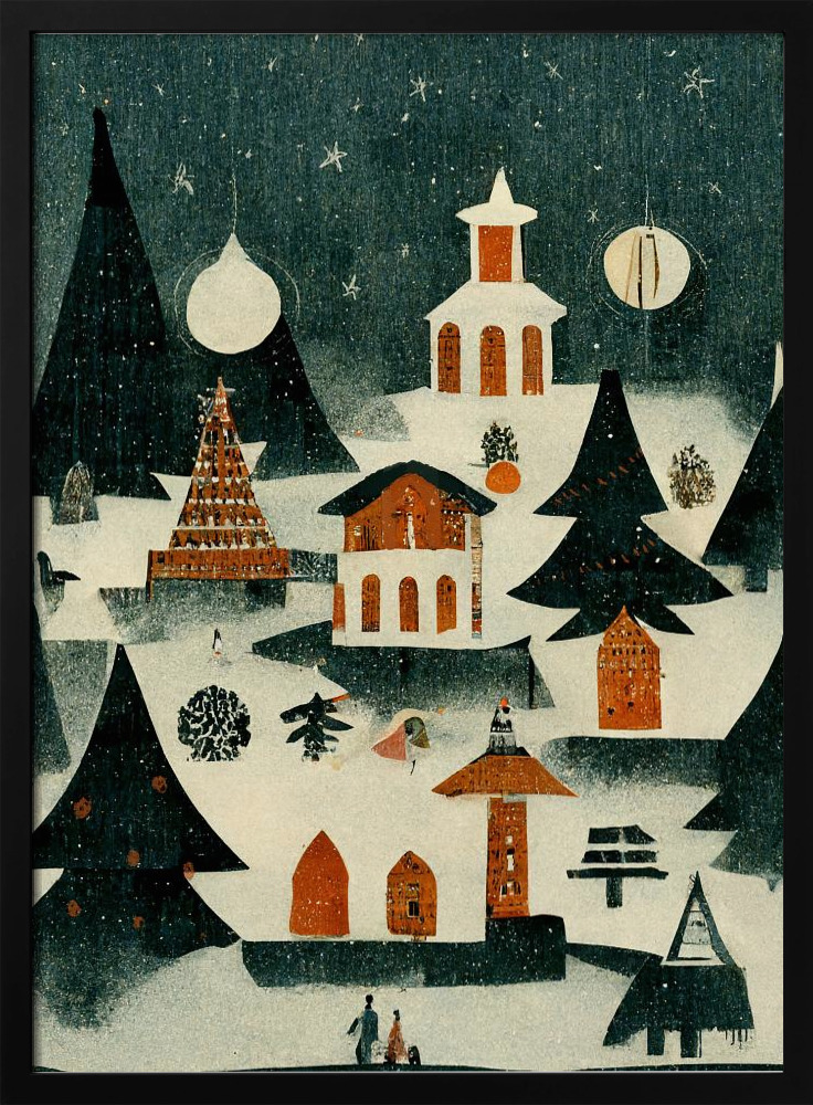 Affiche - Before Christmas cadre de poster en bois foncé