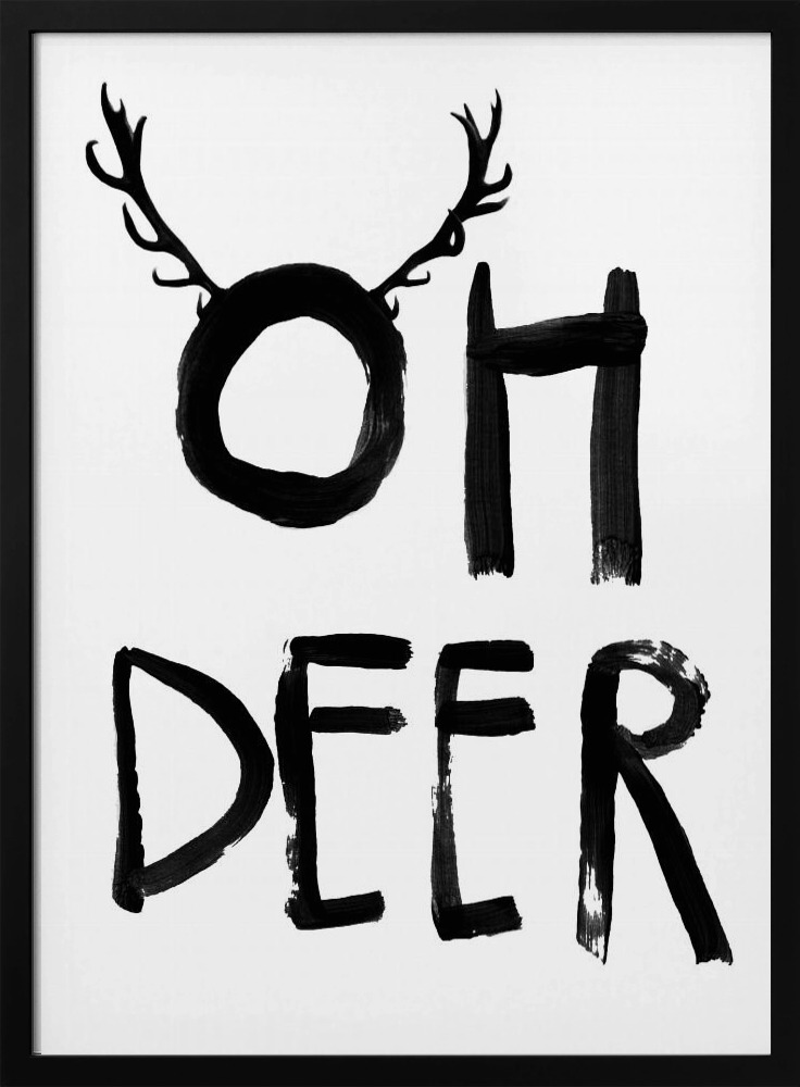 Poster - Oh Deer dark wood poster frame