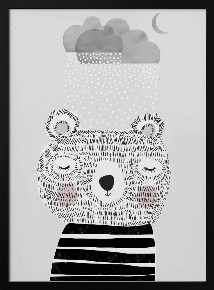 Poster - I Love Snow dark wood poster frame