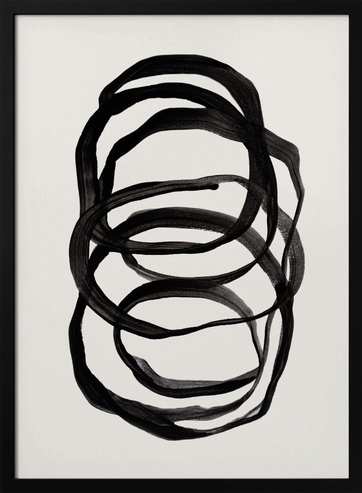 Poster - Abstract Lines II dark wood poster frame