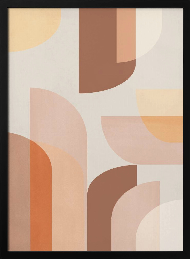 Poster - Retro Geometric dark wood poster frame