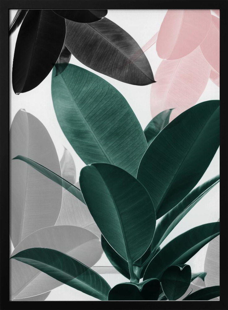 Poster - Leaf Play dark wood poster frame