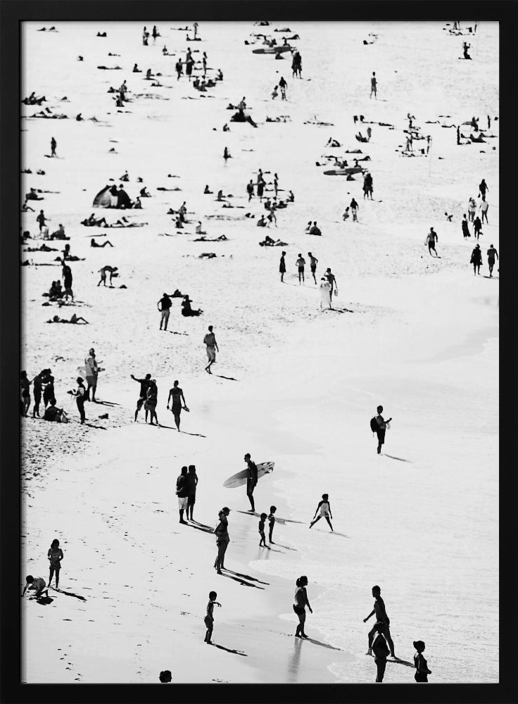 Plakat - Beach Silhouettes ramka na plakat z ciemnego drewna