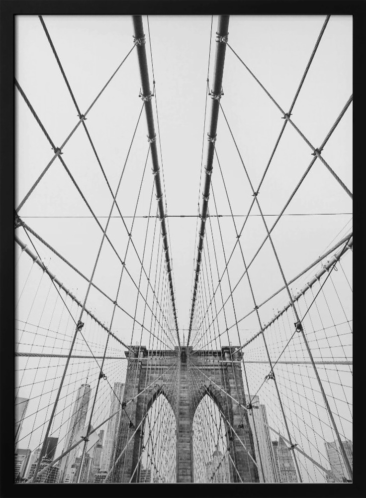Poster - Brooklyn Bridge dark wood poster frame