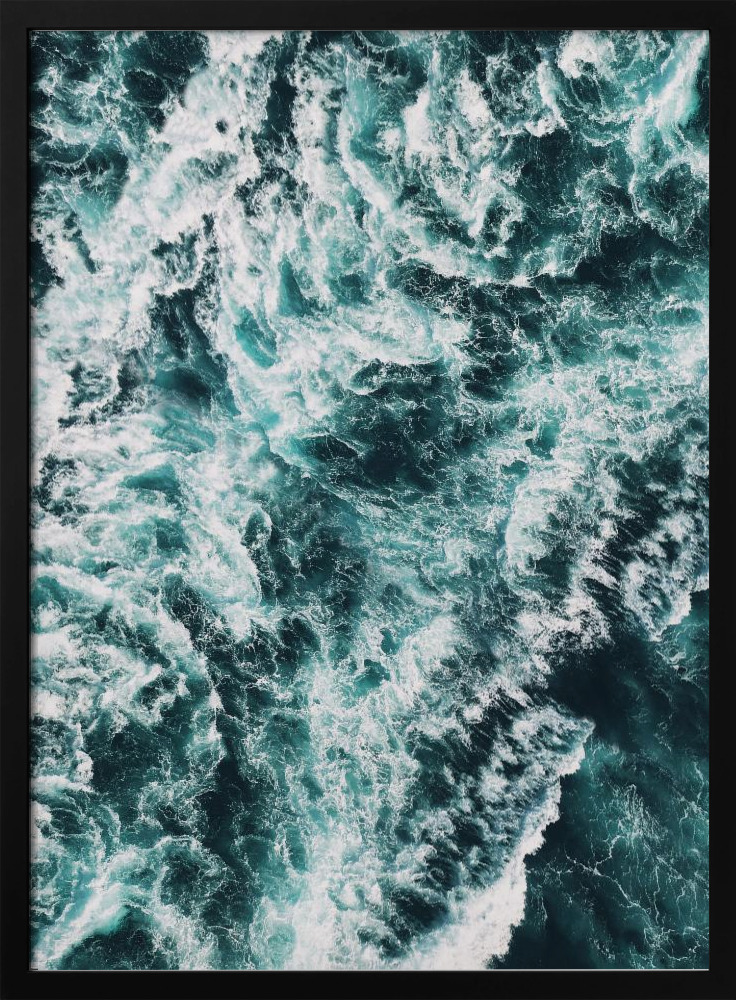 Affiche - Rough Sea cadre de poster en bois foncé
