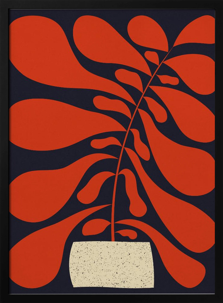 Poster - Lazy Plant #1 dark wood poster frame