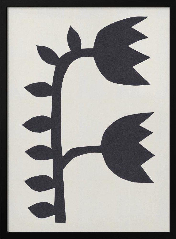 Poster - Black Tulips #1 dark wood poster frame
