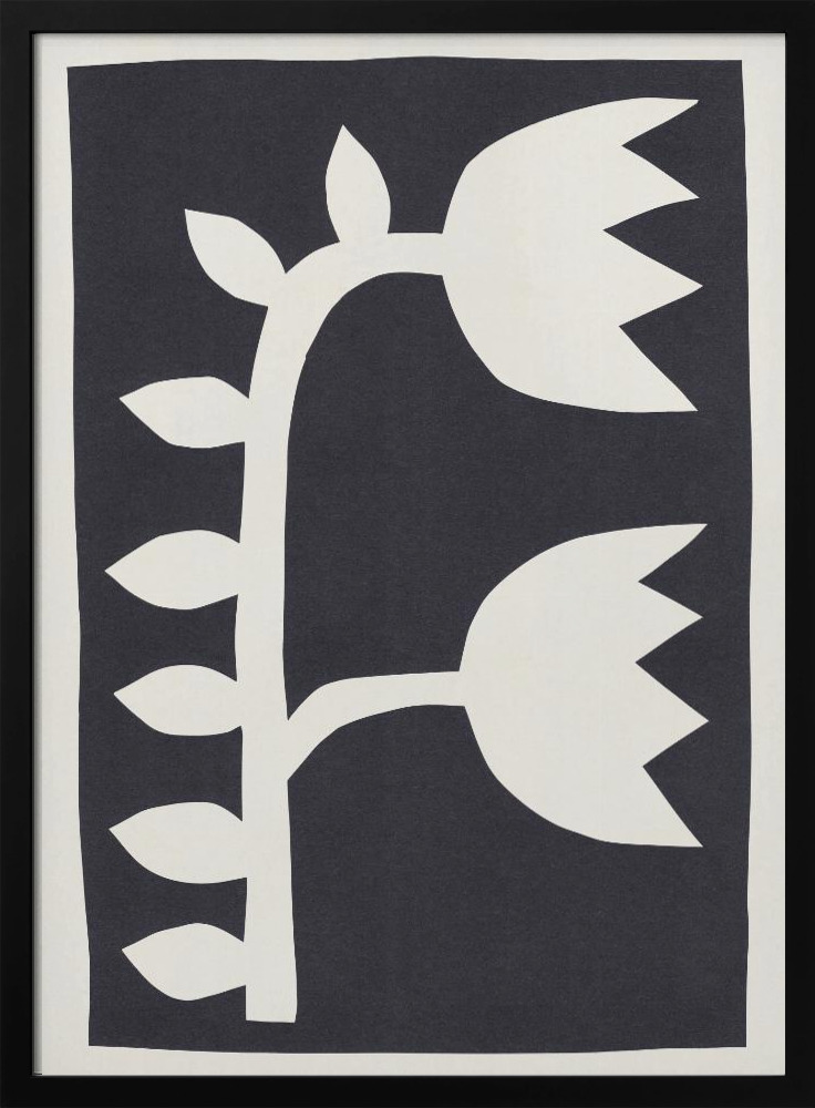 Poster - Black Tulips #2 dark wood poster frame