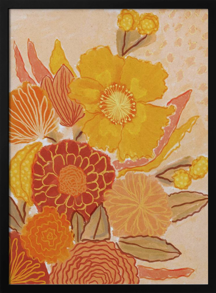 Affiche - Magic Bouquet cadre de poster en bois foncé