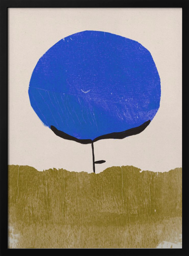 Poster - Blue Flower dark wood poster frame