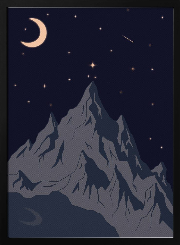 Poster - GOOD NIGHT dark wood poster frame