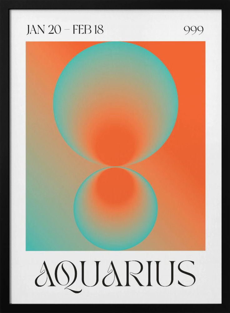 Poster - Aquarius dark wood poster frame