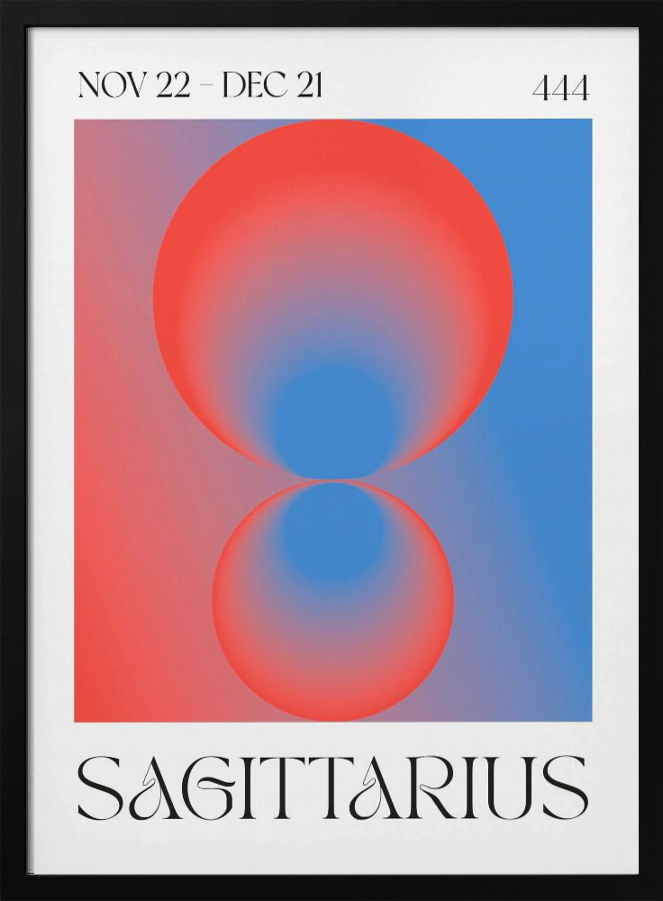 Poster - Sagittarius posterframe van donker hout