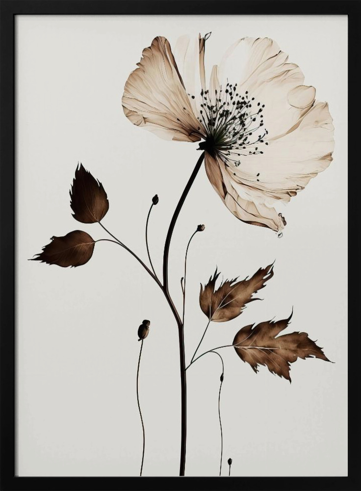Poster - The Coffee Flower dark wood poster frame