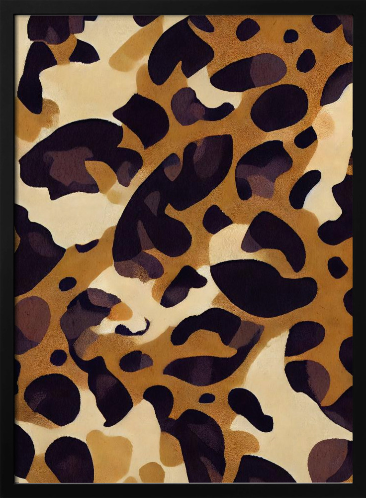 Poster - Leo Pattern dark wood poster frame