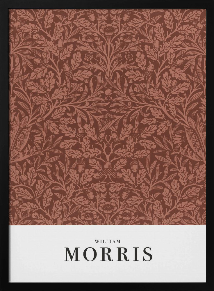Plakat - Acorns and oak leaves dark wood poster frame