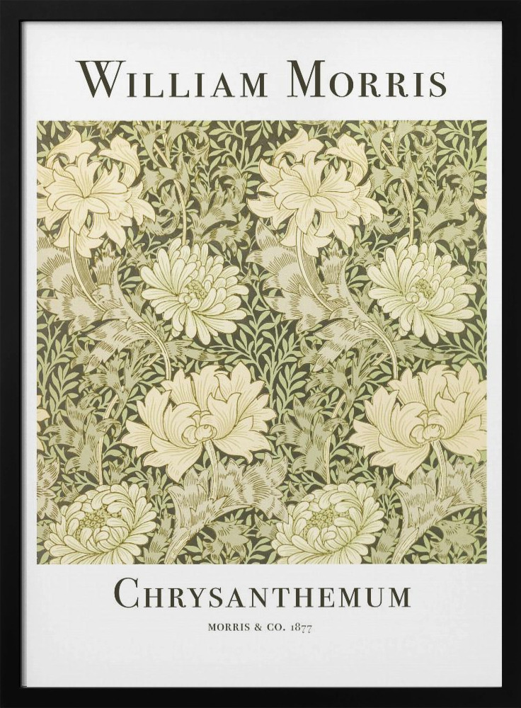 Plakat - Chrysanthemum dark wood poster frame