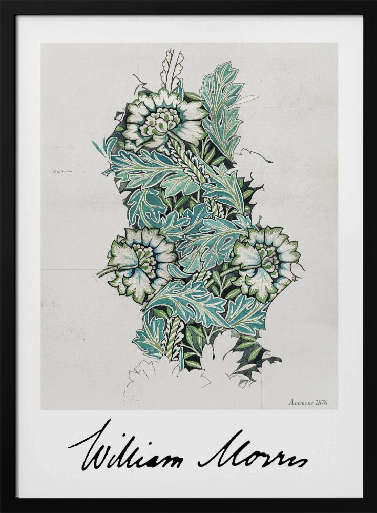 Affiche - Anemone cadre de poster en bois foncé