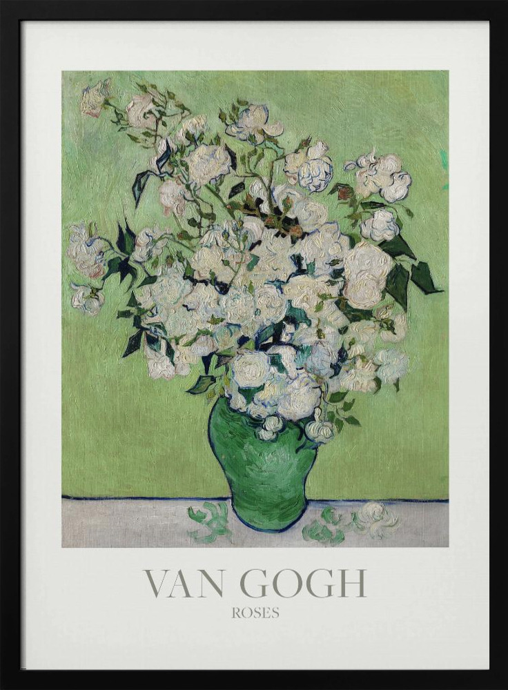 Plakat - Roses dark wood poster frame