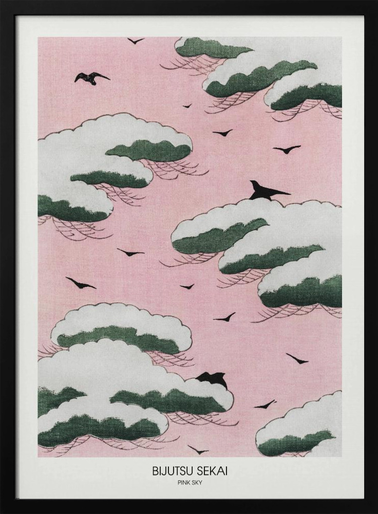Poster - Pink Sky dark wood poster frame
