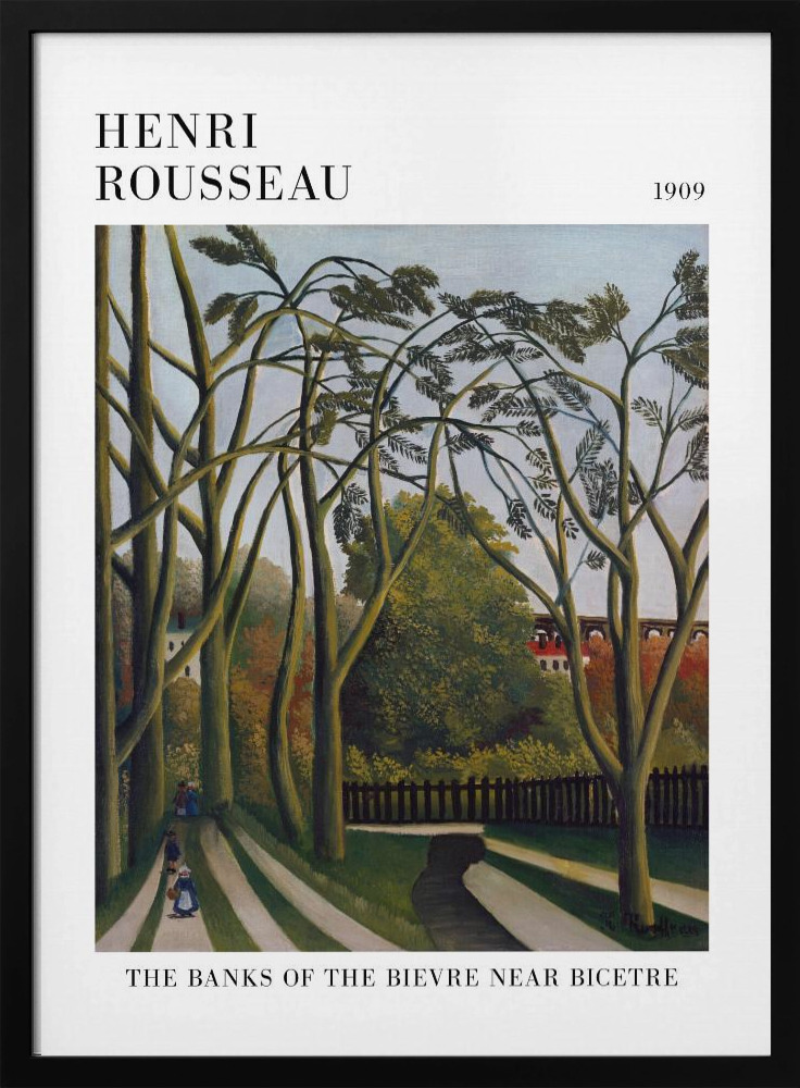 Poster - The Banks Of The Bier Near Bicetre dark wood poster frame