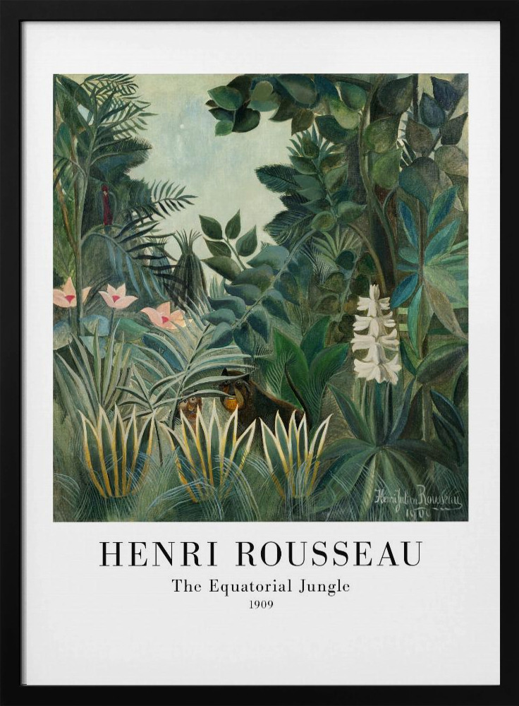 Póster - The Equatorial Jungle dark wood poster frame