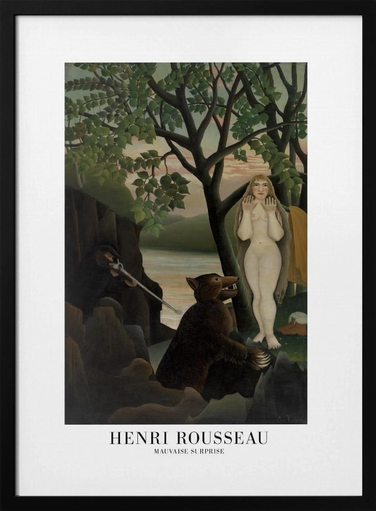 Poster - Mauvaise Surprise dark wood poster frame