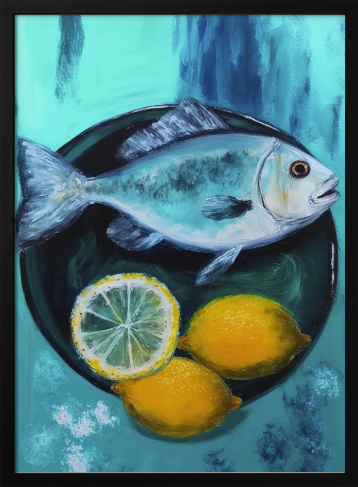 Poster - A Fishplate dark wood poster frame